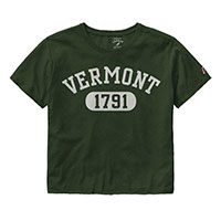 LEAGUE ARCHED VERMONT CLOTHESLINE CROPPED TEE